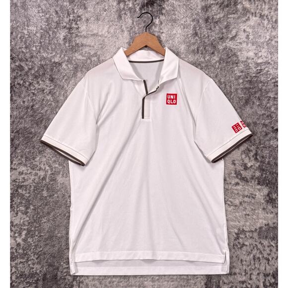 Uniqlo x Roger Federer Polo Shirt Large Mens White - Picture 1 of 7